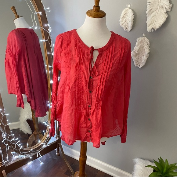 Free People Sisters of the Moonlight high low blouse - Picture 3 of 8